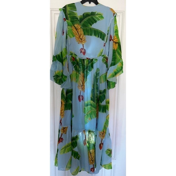 FARM Rio Green and Blue Ruffled Maxi Sundress - Picture 4 of 6